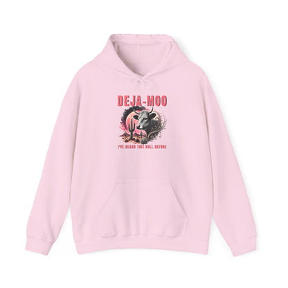 Deja Moo I've Heard This Bull Before Heavy Blend™ Hooded Sweatshirt