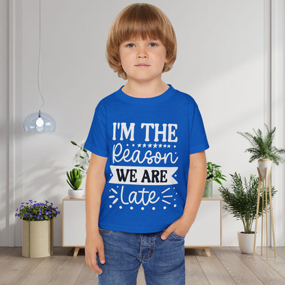I'm The Reason We Are Late Heavy Cotton™ Toddler T-shirt