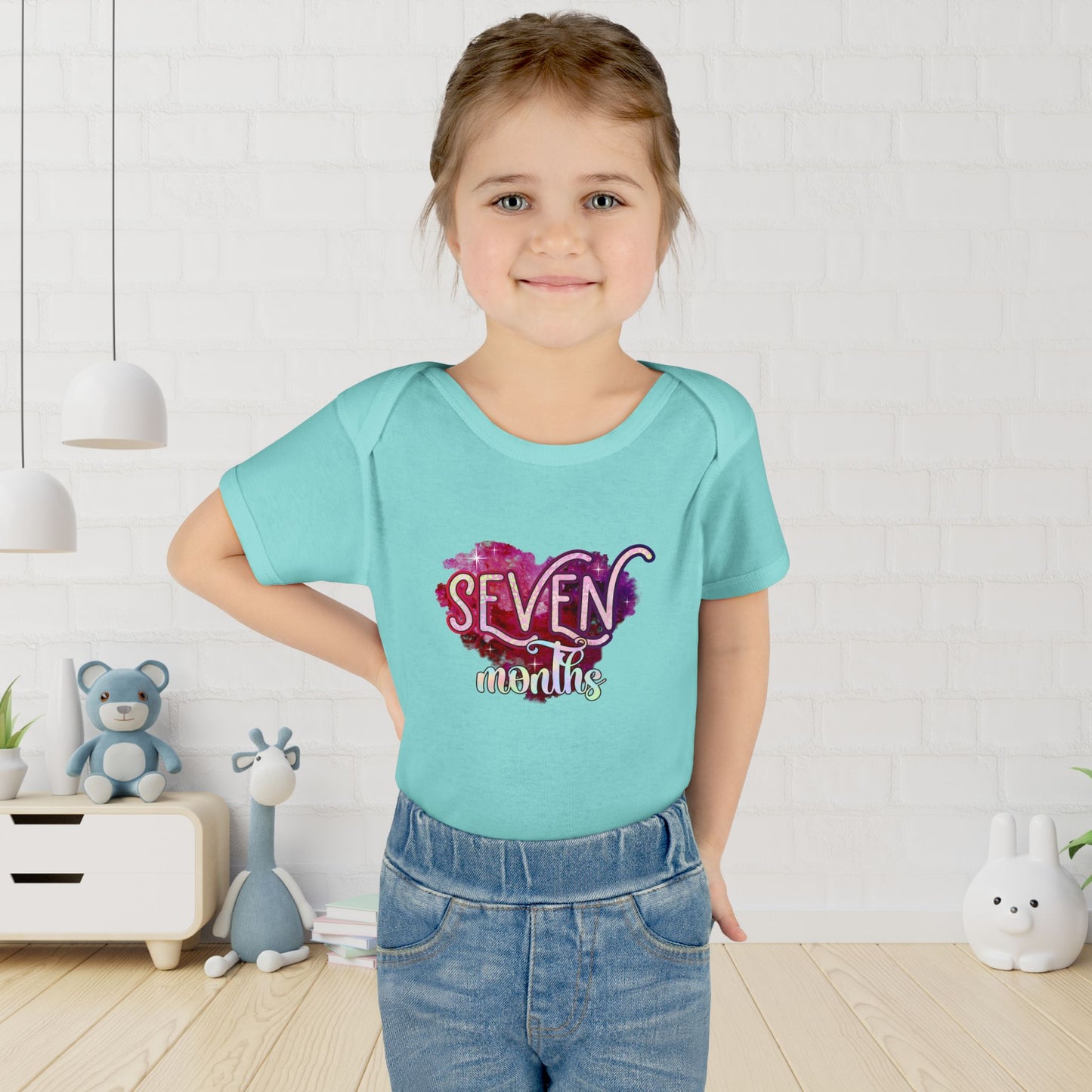 Stardust Baby Milestone Bodysuit-Seven Months
