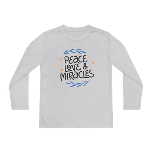 Hanukkah Peace Love & Miracles 2 Youth Long Sleeve Tee