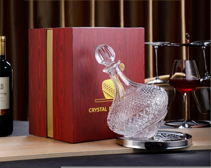 Crystal Rotary Decanter w/Lid & Base