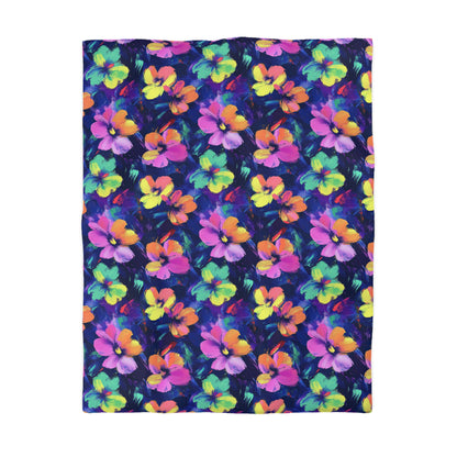 Watercolor Flowers Microfiber Duvet Cover