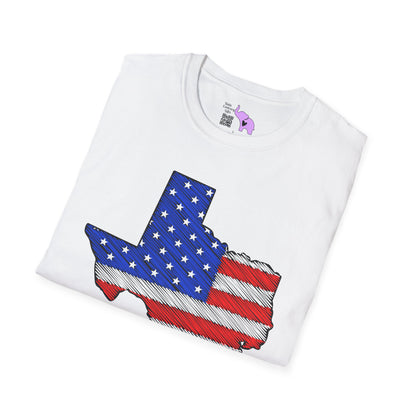 Texas American Flag 2 Adult T-shirt