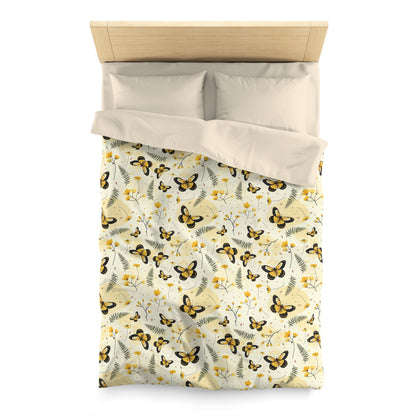 Sunlit Butterfly Bloom Microfiber Duvet Cover