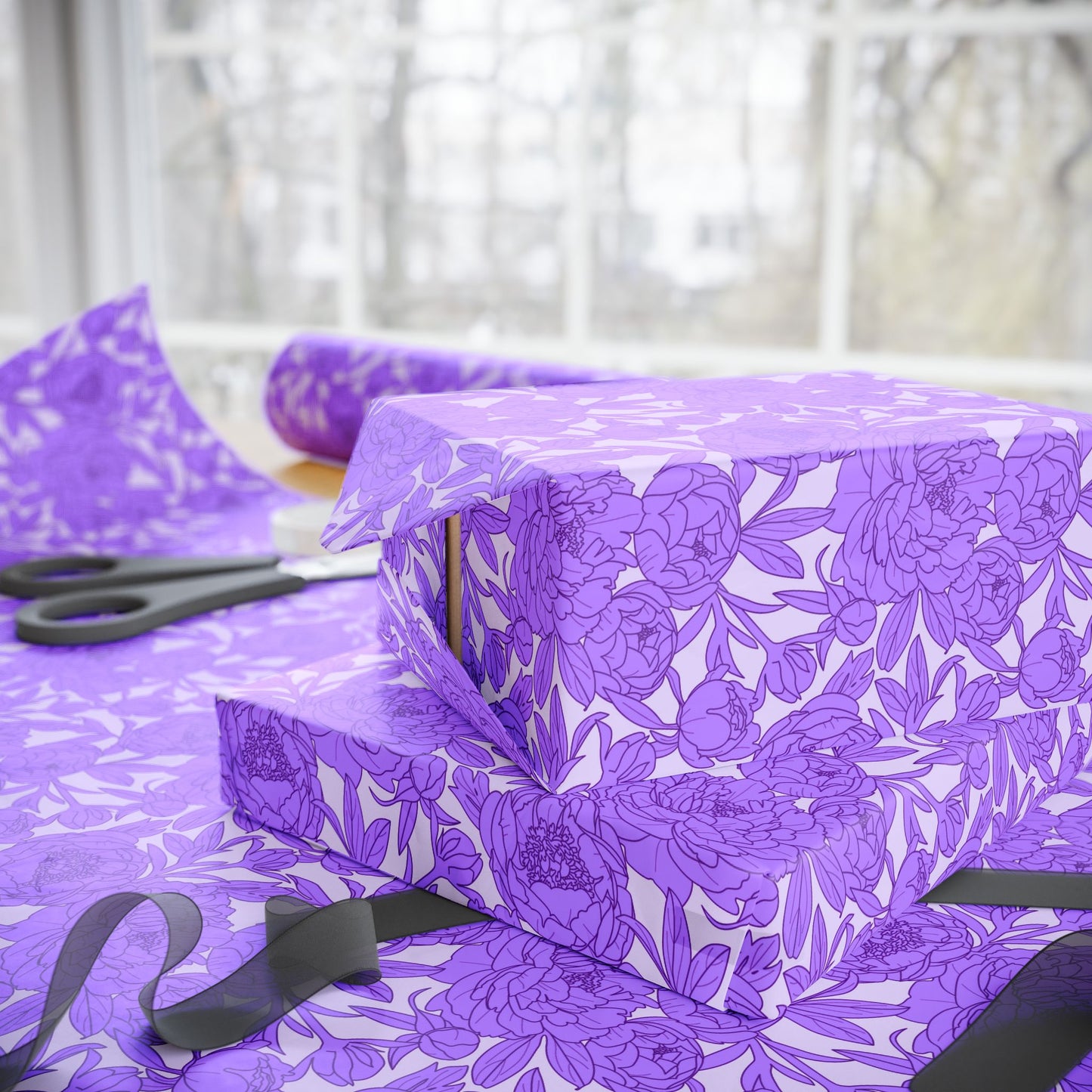 Lavender Peony Symphony Wrapping Paper