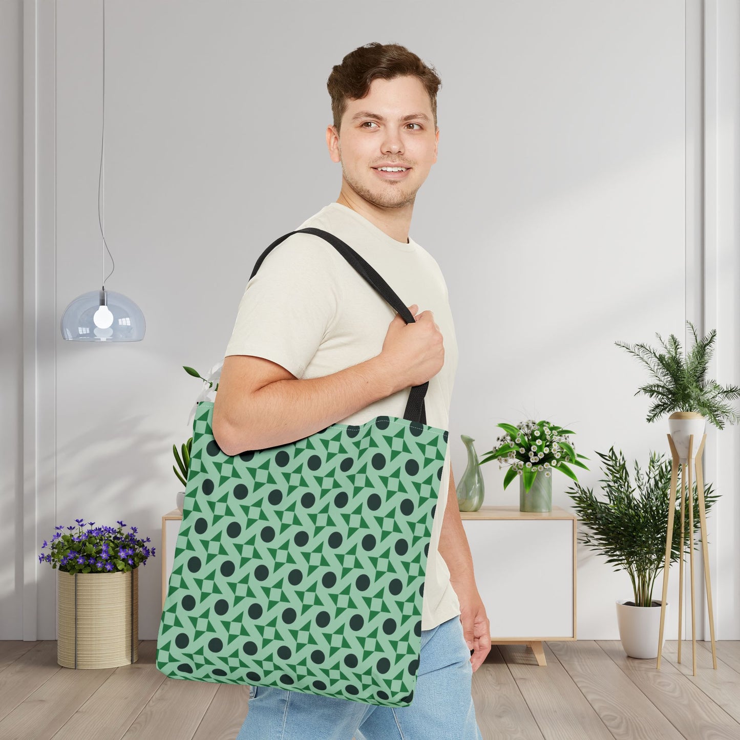 Emerald Pinwheels Canvas Tote Bag