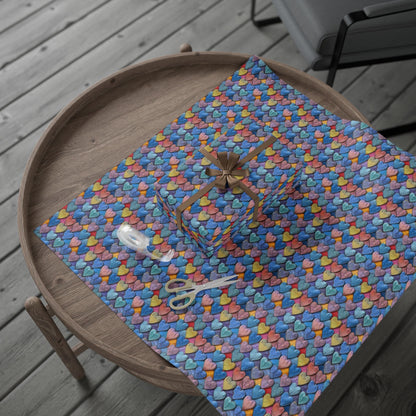 Color Pop Leather Hearts Wrapping Paper