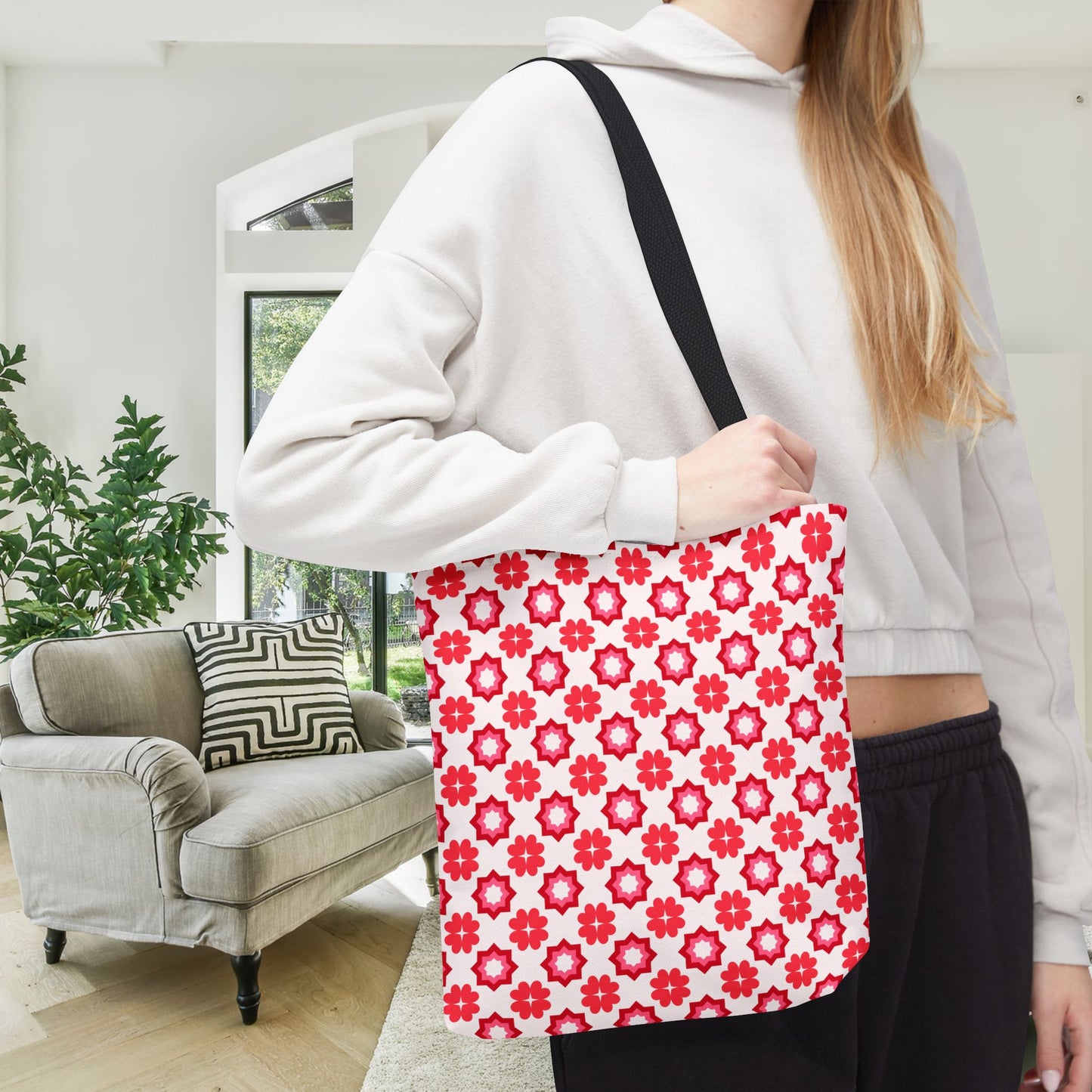 Scarlet Star Garden Canvas Tote Bag
