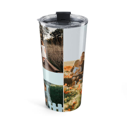 Personalized 3 Photo 20oz Stainless Steel Tumbler – Custom 1 Portrait & 2 Landscape Picture Cup