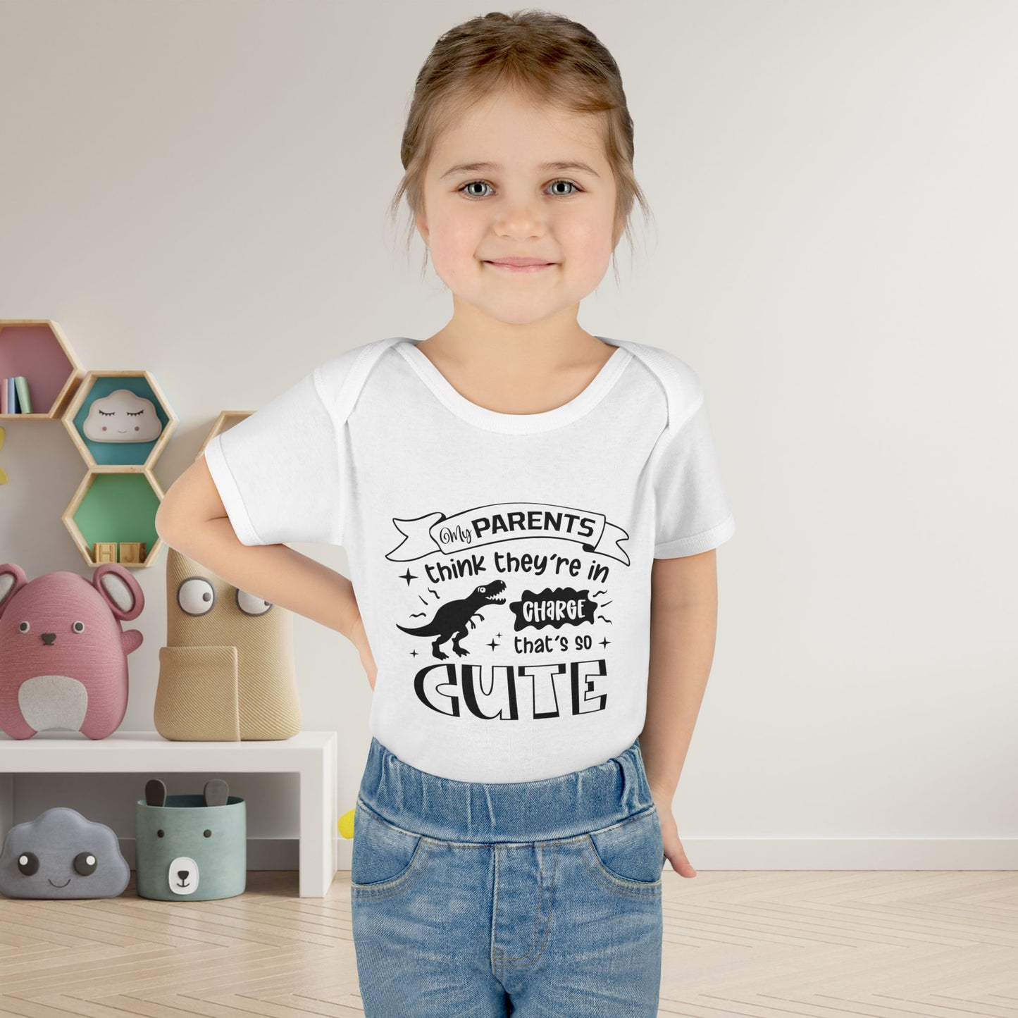 My Parent's Think They're In Charge That's So Cute Baby Rib Bodysuit