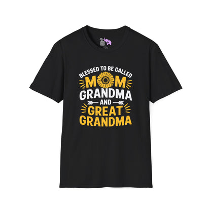 Blessed To Be Called Mom Grandma Great Grandma Adult T-shirt