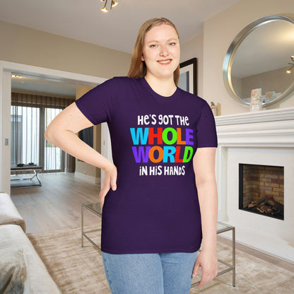 He's Got The Whole World In His Hands Adult T-shirt