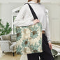 Rustic Teal Daisy Canvas Tote Bag