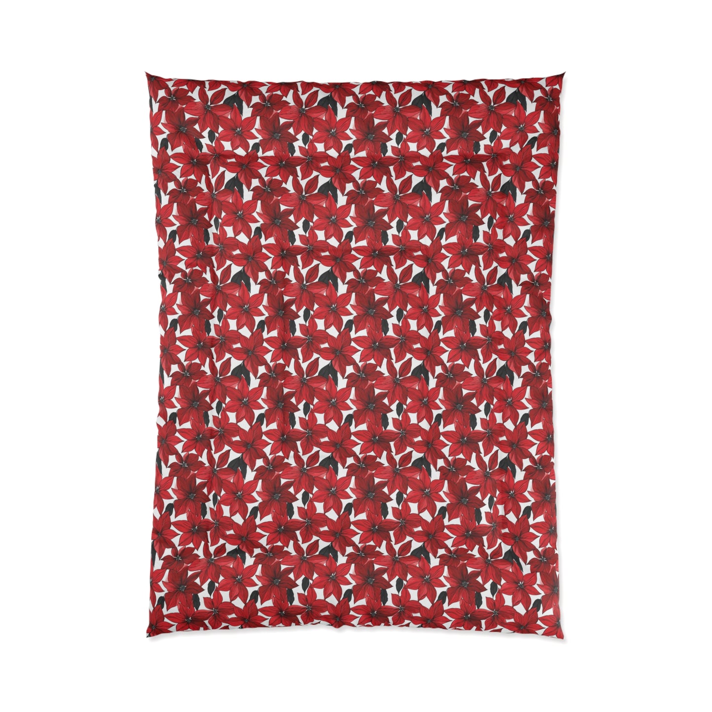 Inked Poinsettias Sketch Comforter