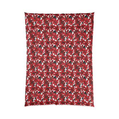 Inked Poinsettias Sketch Comforter