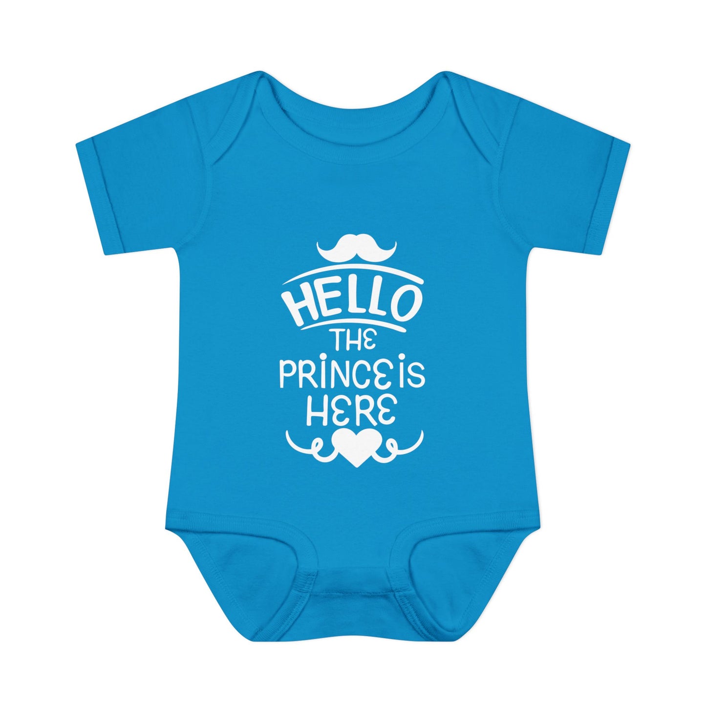 Hello The Prince Is Here Infant Baby Rib Bodysuit
