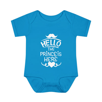 Hello The Prince Is Here Infant Baby Rib Bodysuit