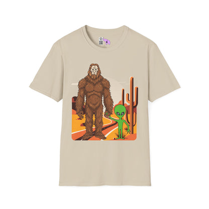 Bigfoot & Alien Adult T-shirt