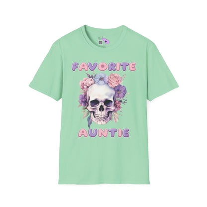 Favorite Auntie Skull Purple/Pink Adult T-shirt