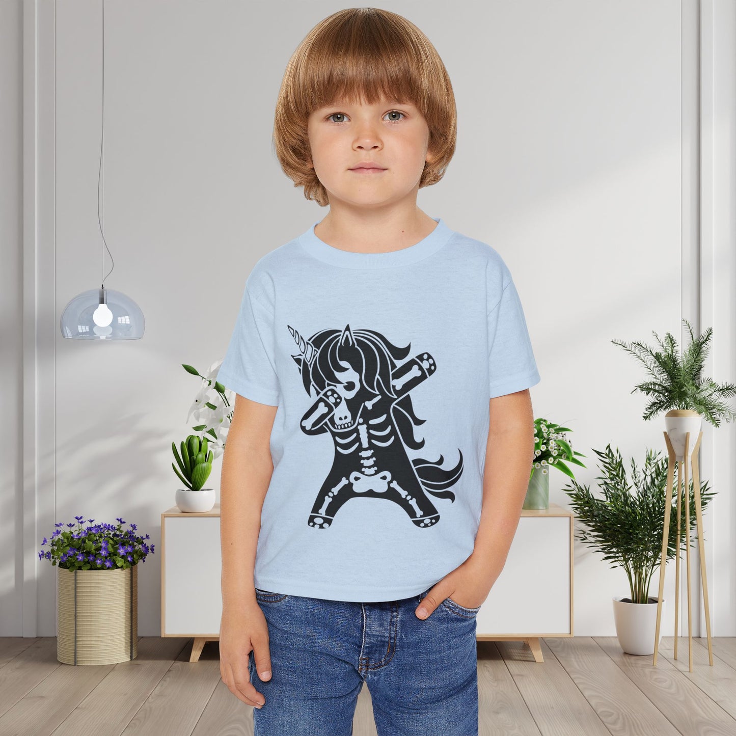 Dabbing Unicorn Skeleton Heavy Cotton™ Toddler T-shirt
