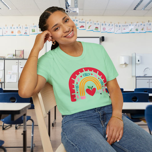Rainbow Teacher Adult T-shirt