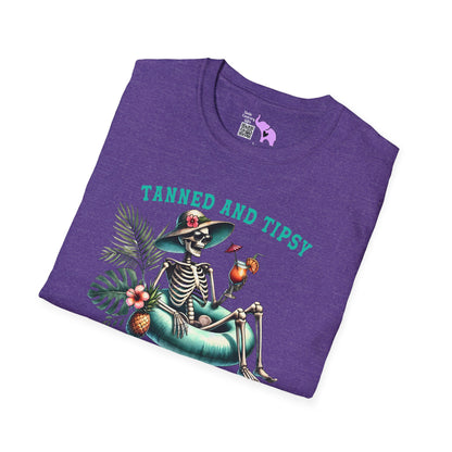 Tanned & Tipsy Skeleton Adult T-shirt