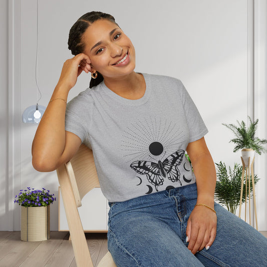 Butterfly w/Sun, Moon, & Stars Adult T-shirt