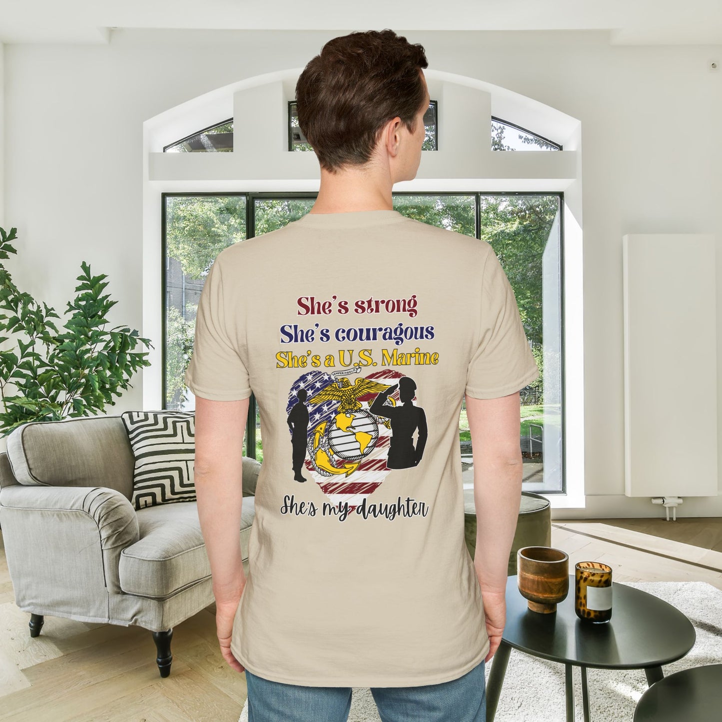 Proud Dad of US  Marine Daughter Adult T-shirt