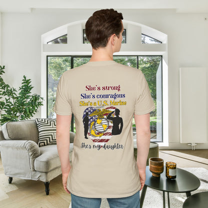 Proud Dad of US  Marine Daughter Adult T-shirt