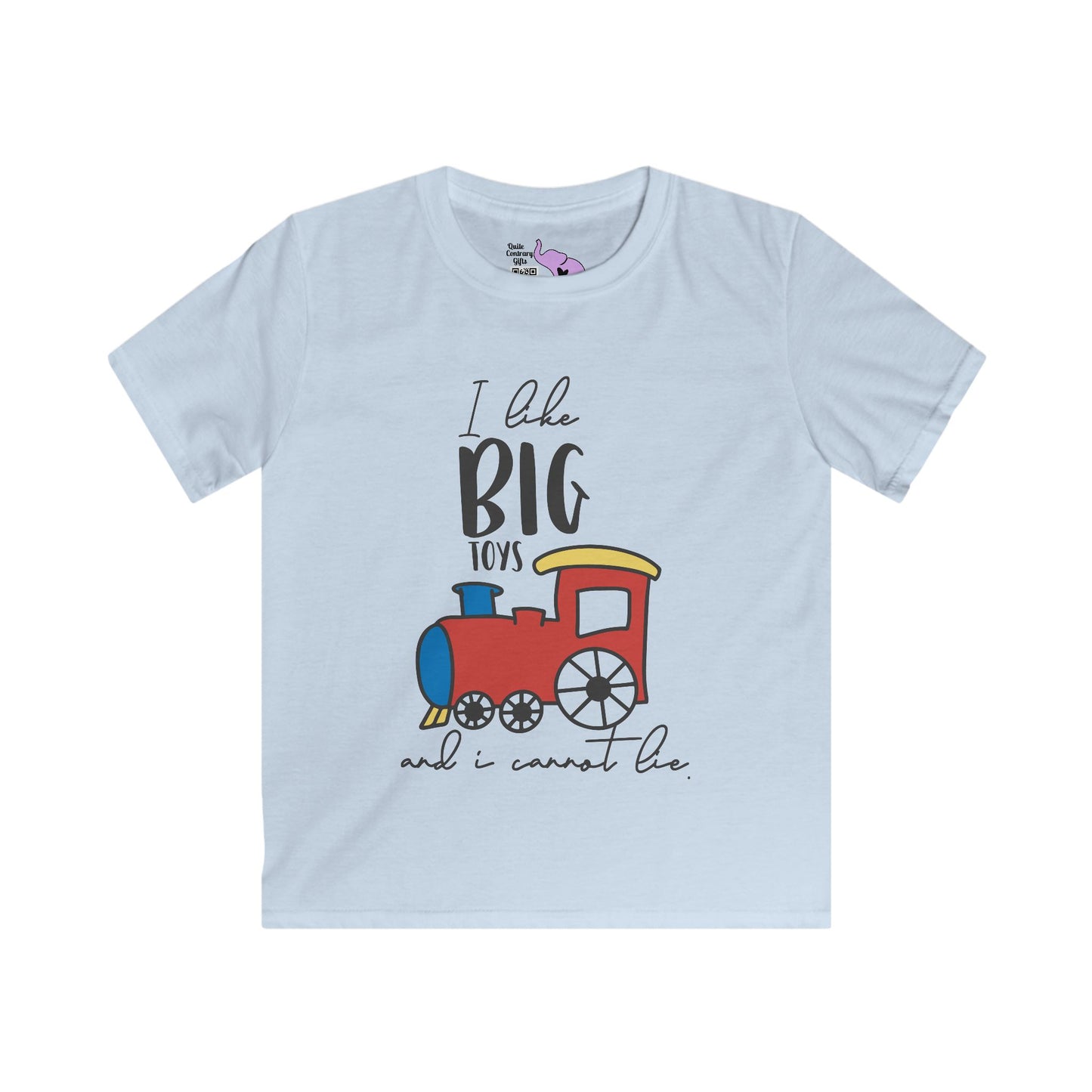I Like Big Toys & I Cannot Lie (Train) Kids Softstyle Tee