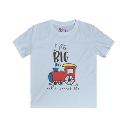 I Like Big Toys & I Cannot Lie (Train) Kids Softstyle Tee