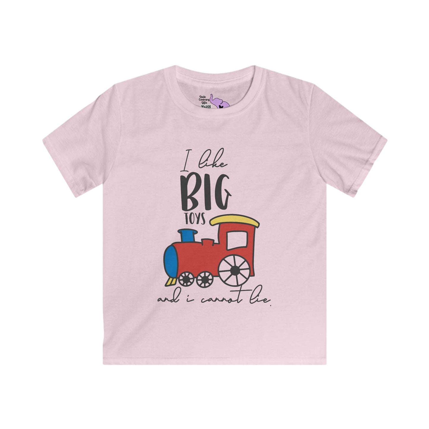 I Like Big Toys & I Cannot Lie (Train) Kids Softstyle Tee