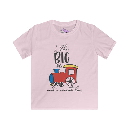 I Like Big Toys & I Cannot Lie (Train) Kids Softstyle Tee