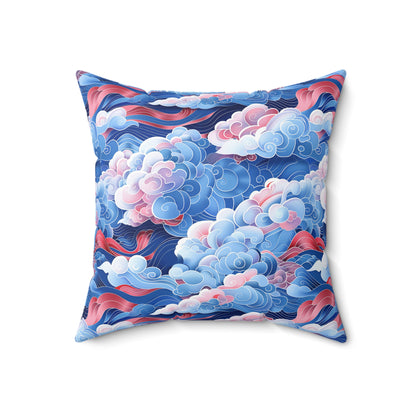 Azure Kumo Flow Throw Pillow