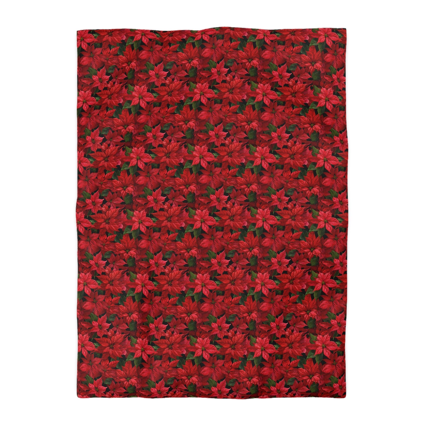 Copy of Winter Poinsettia Garden Microfiber Duvet Cover
