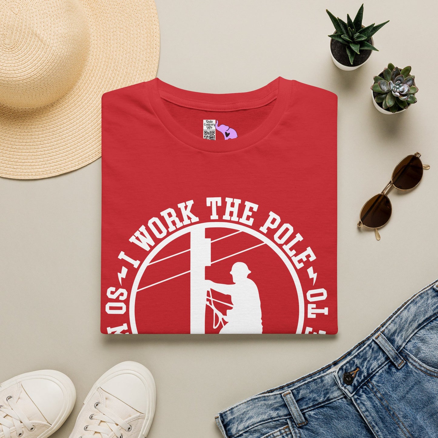 I Work The Pole So She Doesnt Have To Adult T-shirt