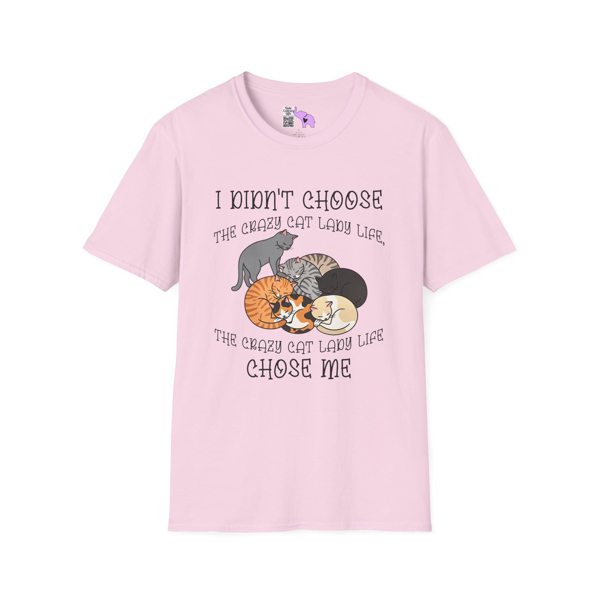 I Didn't Choose The Crazy Cat Lady Life, It Chose Me Adult T-shirt