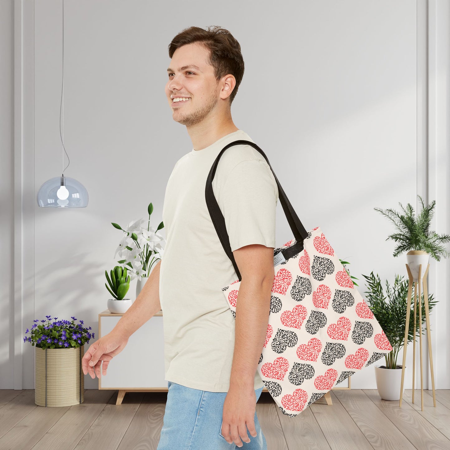 Rustic Hearts Canvas Tote Bag