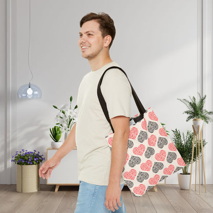 Rustic Hearts Canvas Tote Bag
