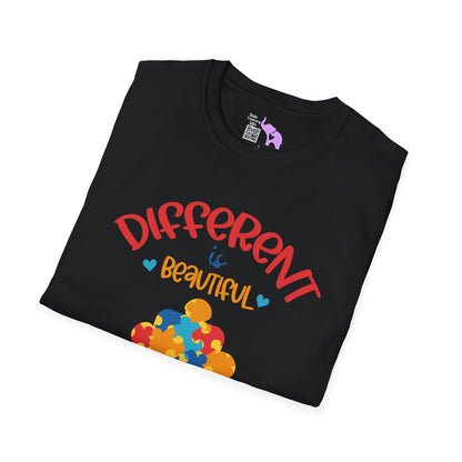 Different is Beautiful Autism Awarness Adult T-shirt