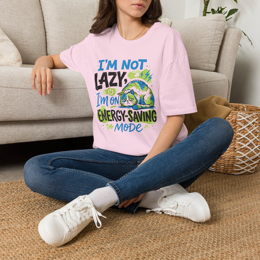 I'm Not Lazy, I'm On Energy Saving Mode (Cat) Adult T-shirt