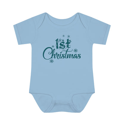 1st Christmas Infant Baby Rib Bodysuit