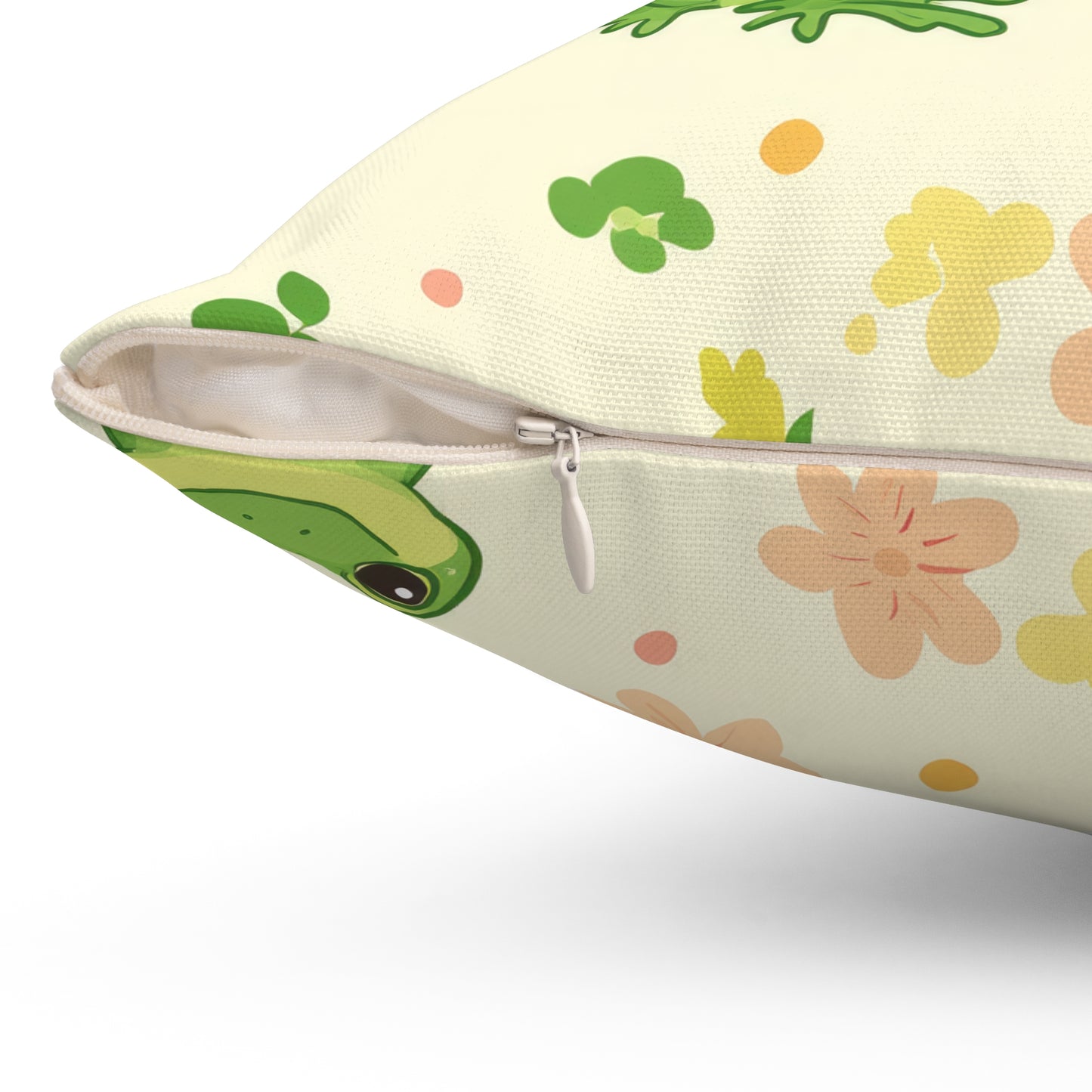 Froggy Meadow Throw Pillow
