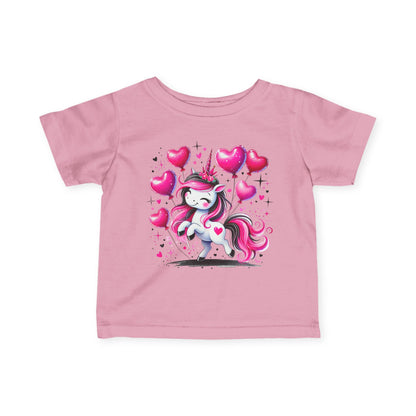 Pink & Black Love Unicorn Infant Soft T-Shirt