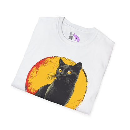 Black Cat Over Full Moon Adult T-shirt