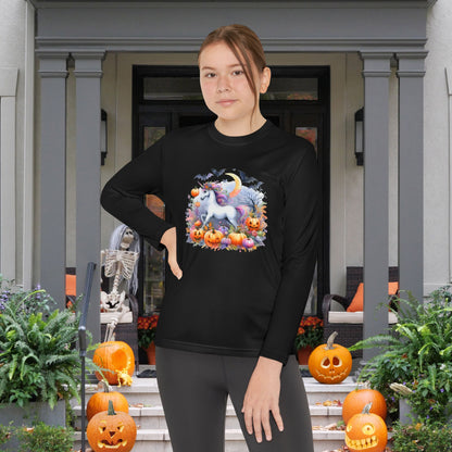 Halloween Unicorn Youth Long Sleeve Tee