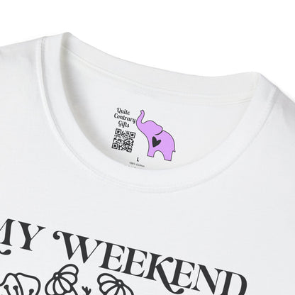 My Weekend Is Fully Booked (Flowers, Open Book) Adult T-shirt