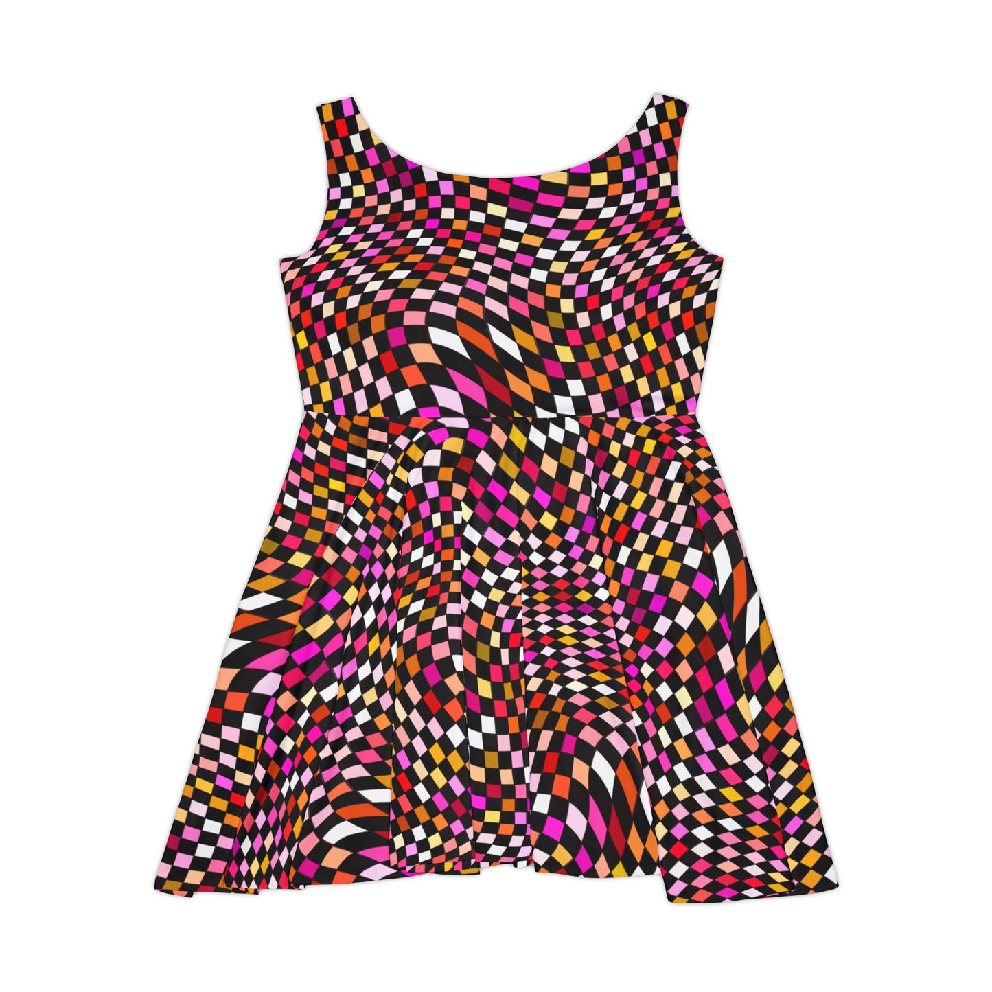 Warped Red Checkered Women's Skater Dress