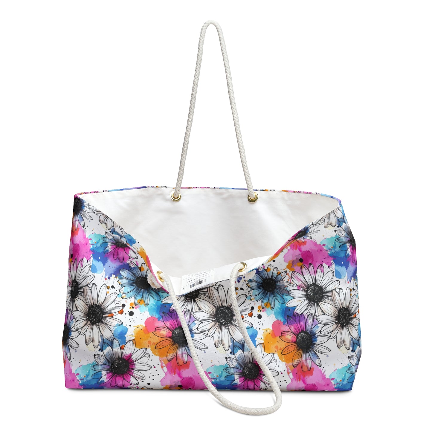 Watercolor Daisy Dream Weekender Bag