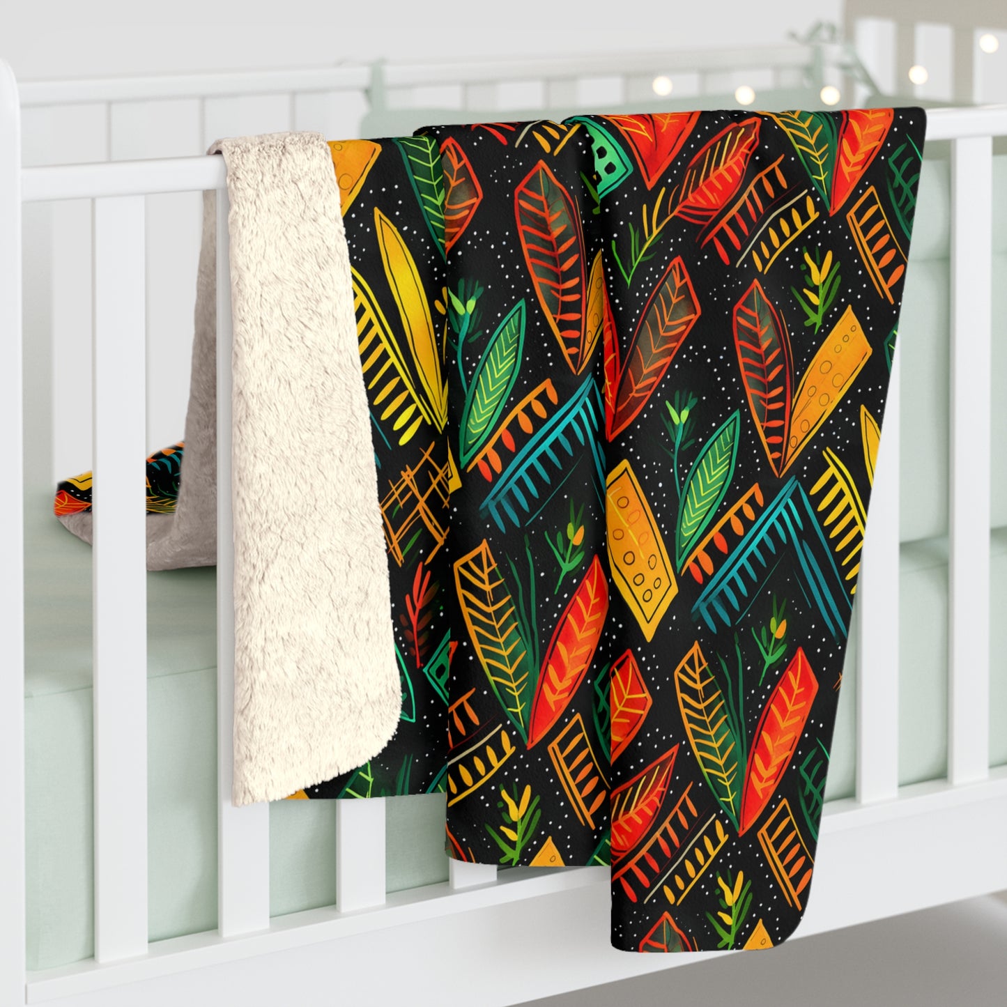 Kujichagulia Waves Sherpa Fleece Blanket